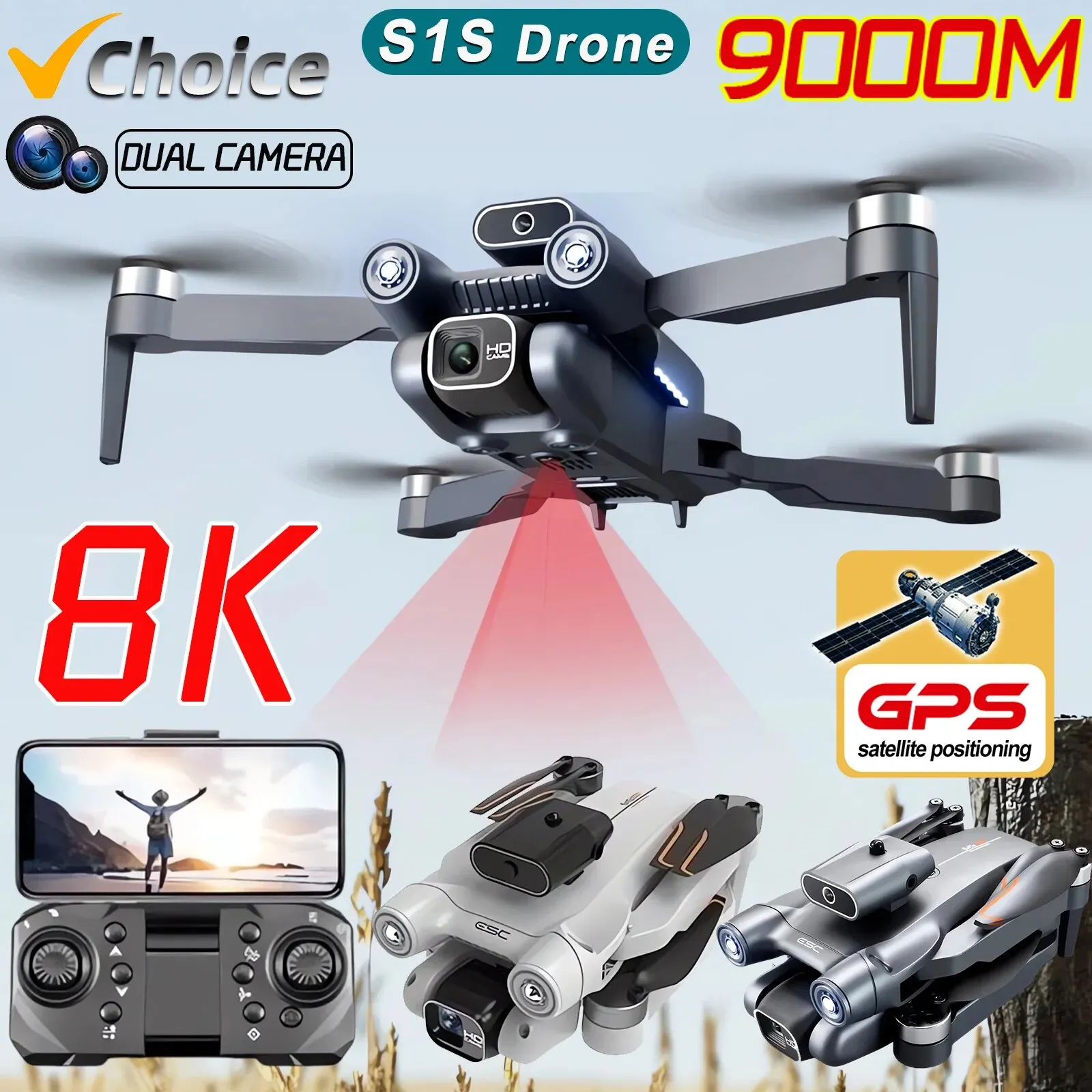 Drone Camera Hd - Yeni S1S 5G GPS Drone kamera