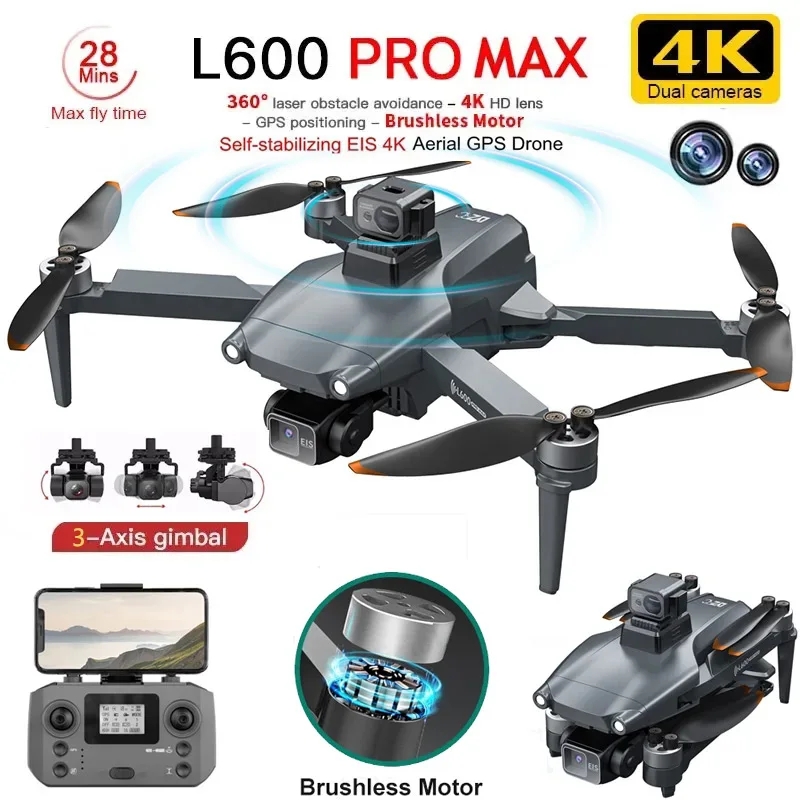 Drone Camera 4K - L600 PRO MAX GPS Drone Profesyonel