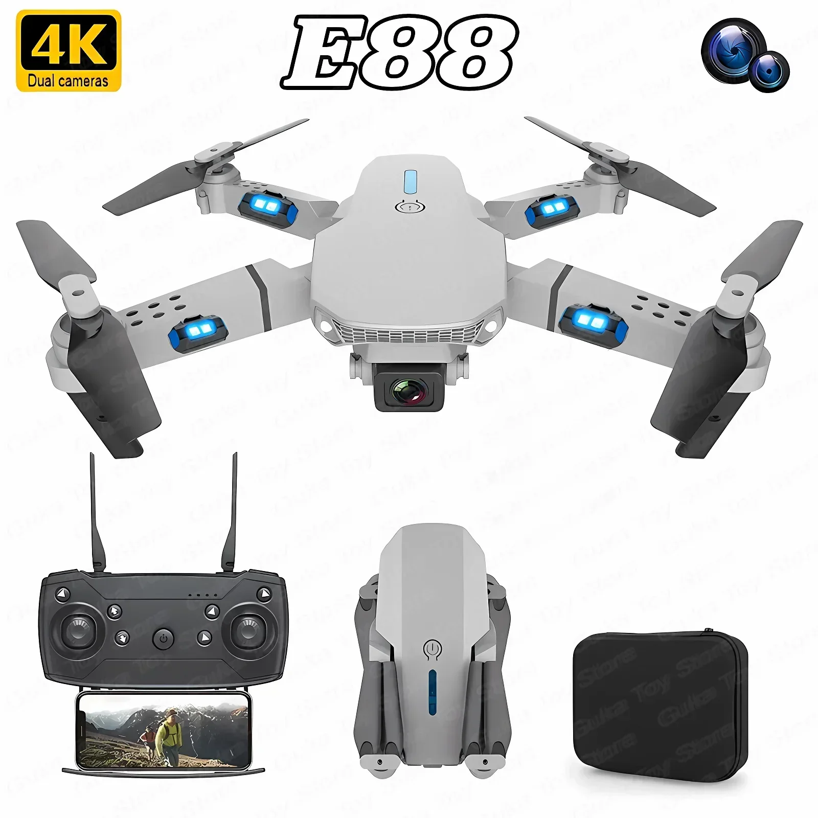 E88 Pro WIFI FPV Drone Geniş A - Drone Camera 4K incelemesi ve fiyatı
