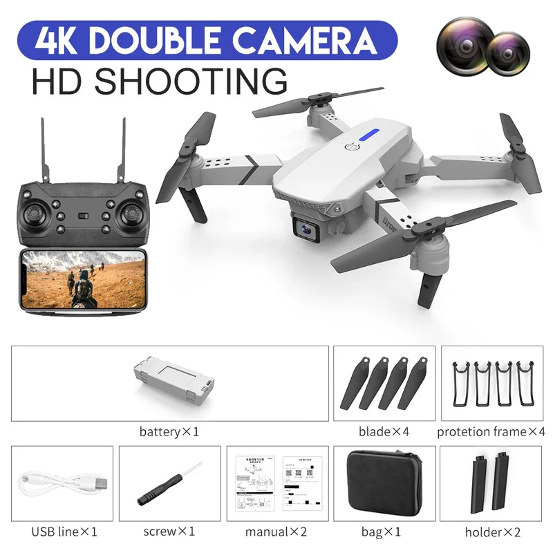 E88 Pro Akıllı Katlanabilir Dr - Drone Camera Night Vision incelemesi ve fiyatı